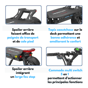 dualtron thunder 2 caractéristiques technique deck commodo spoiler arriere 