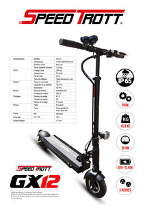 trottinette électrique speedtrott gx12 description